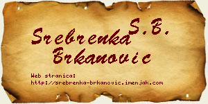 Srebrenka Brkanović vizit kartica